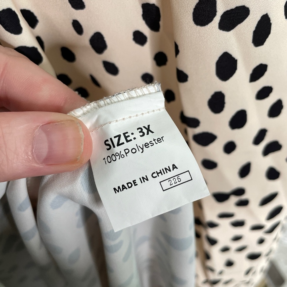 ✨FINAL SALE✨ NWOT Cream & Black Dotted Dress - 3X - Picture 4 of 4
